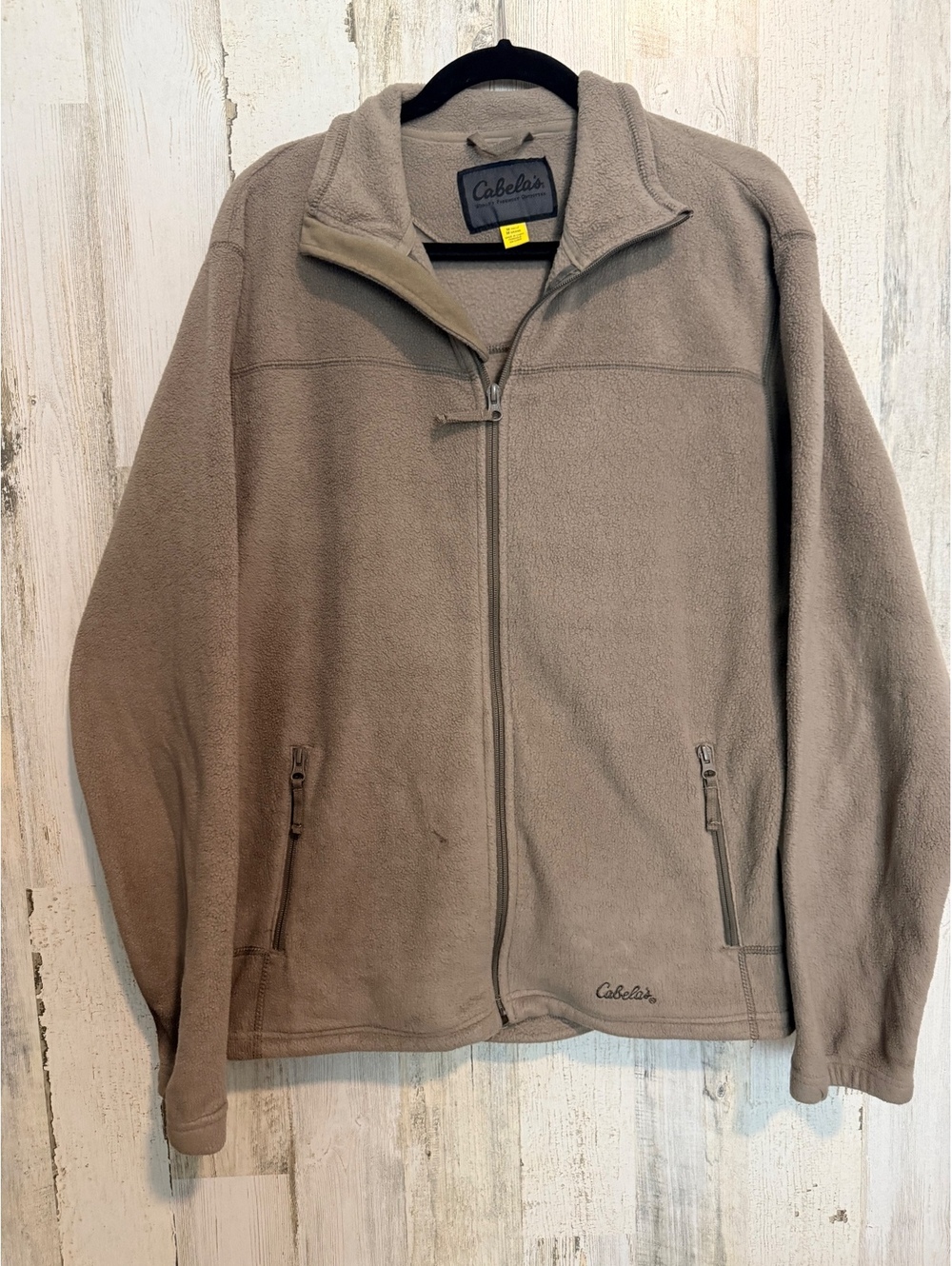 Cabela’s Men’s Medium Tall Fleece Jacket Full Zip Outdoor Hiking Tan